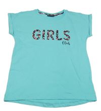 Světlemodré tričko s nápisem 