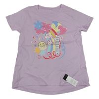 Nové - lila tričko s potiskem dunnes
