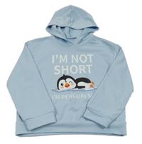 Světlemodrá mikina s tučňákem a kapucí Shein