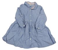 Světlemodré třpytivé lehké šaty s límečkem H&M