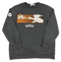 Tmavošedá mikina s pokémony Primark