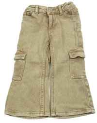 Béžové flare rifle s kapsami H&M