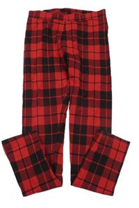 Červeno-černé kostkované legíny 