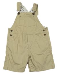 Béžové plátěné laclové kraťasy 