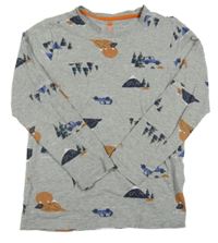 Šedé triko s obrázky hema