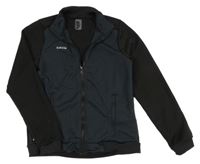 Černo-tmavomodrá sportovní funkční propínací mikina s logem Kipsta