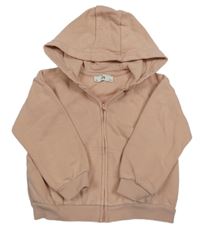 Světlerůžová propínací mikina s kapucí C&A