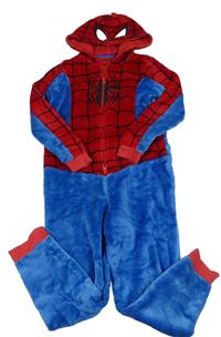 Červeno-modrá chlupatá kombinéza s kapucí - Spiderman M&S