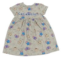 Béžové melírované bavlněné šaty s Cocomelon George