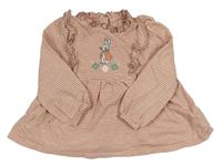 Starorůžovo-bílá pruhovaná šatová tunika s králíčkem Petrem M&S