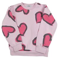 Světlerůžová mikina se srdíčky PRIMARK