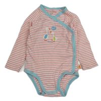 Růžovo-bílé pruhované zavinovací body s husami 