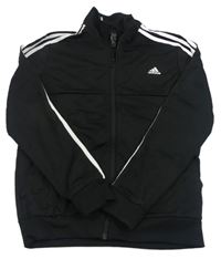 Černá propínací mikina s pruhy Adidas