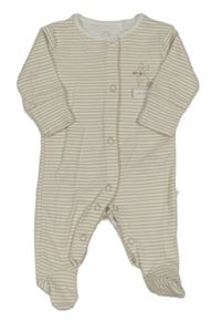 Bílo-béžové pruhované body s králíčkem Next