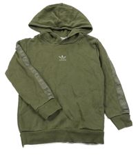 Khaki mikina s logem a kapucí Adidas