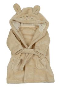 Béžový plyšový župan s kapucí s čumákem Tu