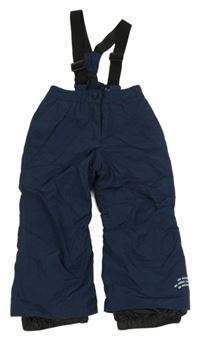 Tmavomodré šusťákové laclové kalhoty Lupilu