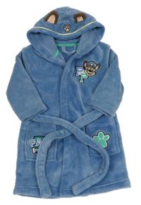 Modrý plyšový župan s kapucí - Tlapková Patrola George