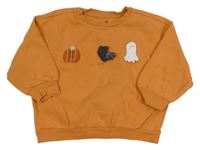 Oranžová mikina s 3D obrázky Nutmeg