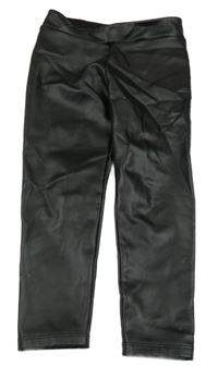 Černé zateplené koženkové legíny calzedonia 