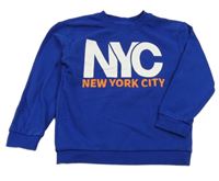 Tmavomodrá mikina s nápisem H&M