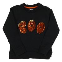 Černá mikina s nápisem z flitrů 