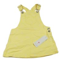 Nové - Žluté puntíkaté riflové laclové šaty F&F