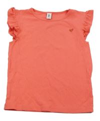 Růžové žebrované tričko se srdíčkem Yigga