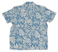 Světlemodro-bílá květovaná košile Peacocks