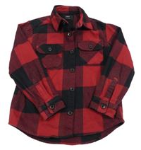 Červeno-černá kostkovaná košilová bunda Next