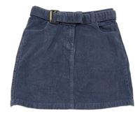 Šedomodrá manšestrová sukně s páskem George