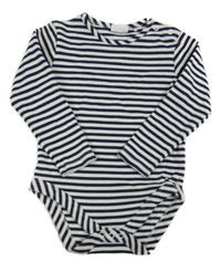 Tmavomodro-bílé pruhované žebrované body F&F