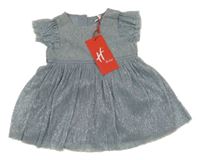 Nové - Šedomodré třpytivé šaty Hamleys