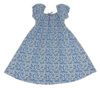 Modro-bílé květované šaty Primark