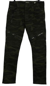 Pánské army plátěné kalhoty s cvočky New Stone vel. 34