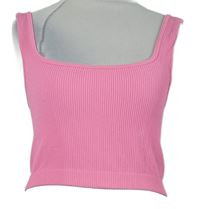 Dámský růžový žebrovaný crop top Zara 