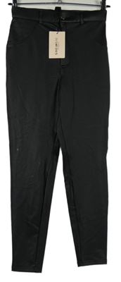 Dámské černé potažené skinny kalhoty Shein 