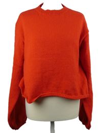 Dámský červený crop svetr s volnými zády Forever21