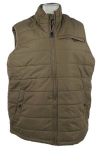 Nové - Pánská hnědá šusťáková zateplená vesta Cotton 