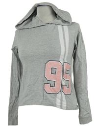 Dámské šedé crop triko s číslem a kapucí FB Sister 