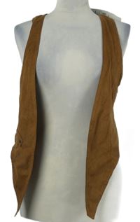 Nové - Dámská hnědá semišová crop vesta Zara 