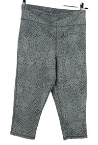 Dámské šedé vzorované sportovní capri legíny Active 