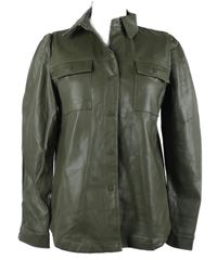 Dámská khaki koženková košilová bunda Free Quent 