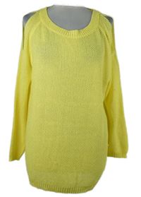 Dámský žlutý svetr s průstřihy na ramenou Colours of the World 