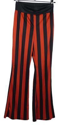 Dámské červeno-černé pruhované teplákové kalhoty Shein