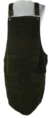 Dámské khaki manšestrové laclové šaty George 