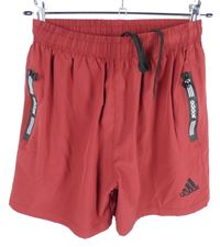 Dámské vínové sportovní kraťasy s logem Adidas 