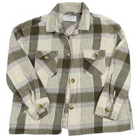 Bílo-hnědo-fialová kostkovaná košilová bunda Jeff&Co