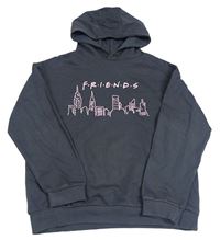 Šedá mikina s potiskem Friends a kapucí