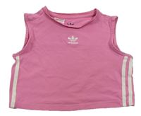 Růžový crop top s logem Adidas
